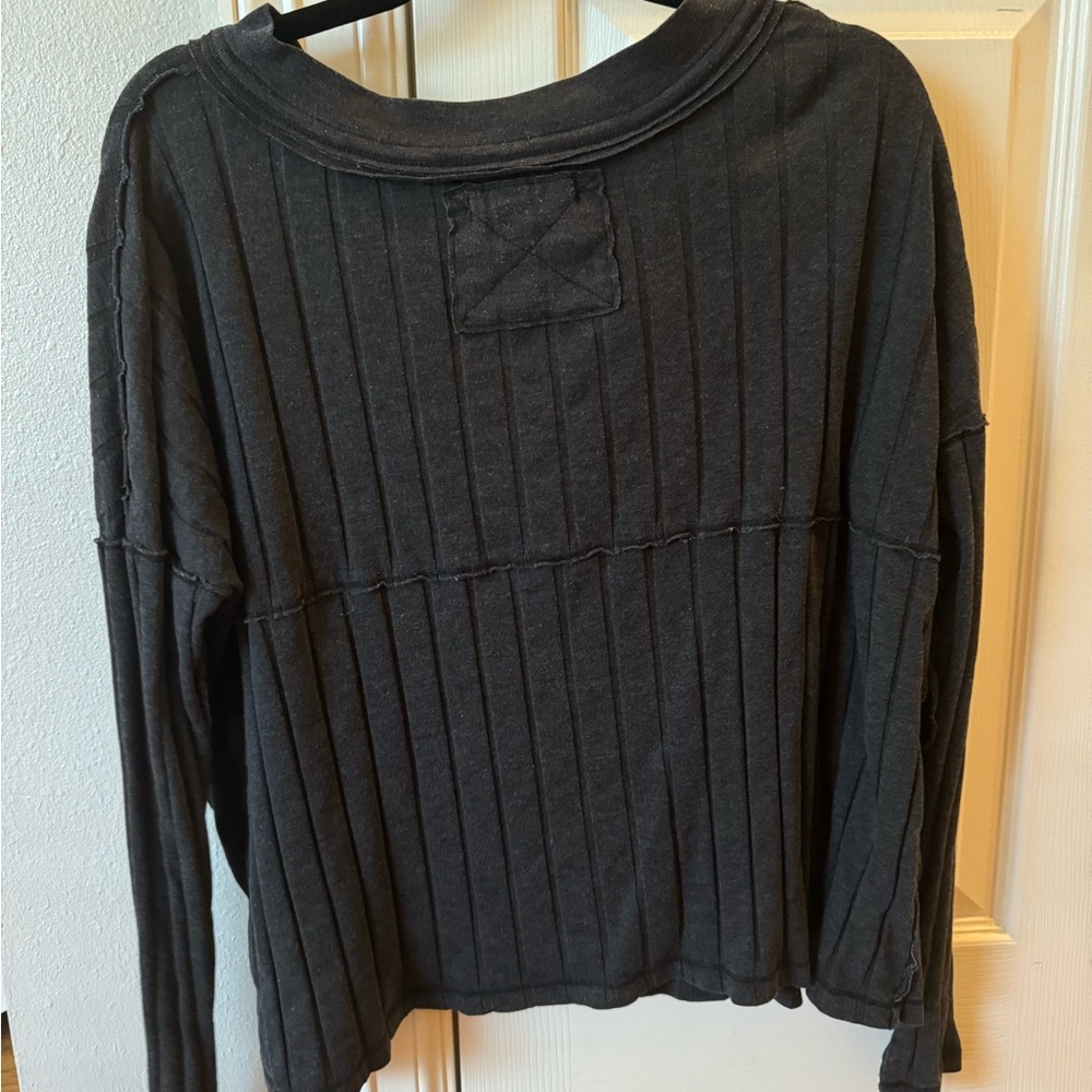 Free People Black Ribbed Topped - Picture 3 of 3
